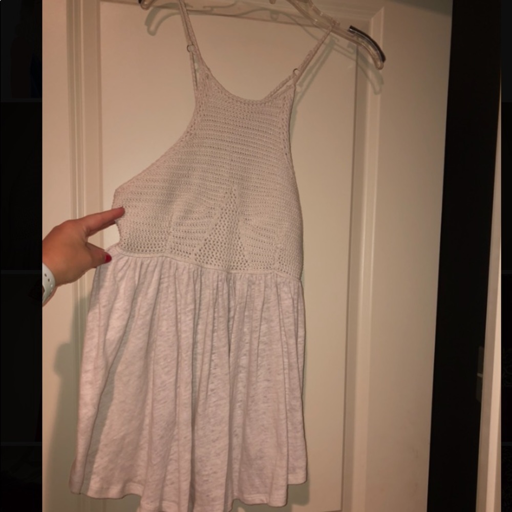 Free People Knit Crotchet Halter Tank